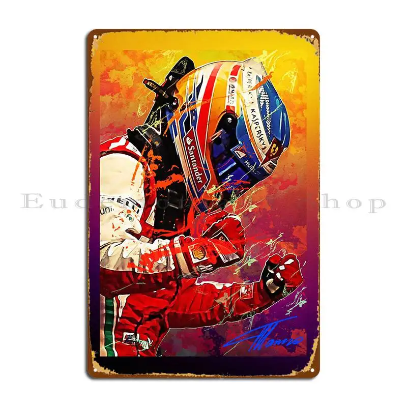 Fernando Alonso Metal Signs Cinema Garage Decoration Designer Decoration Mural Tin Sign Poster