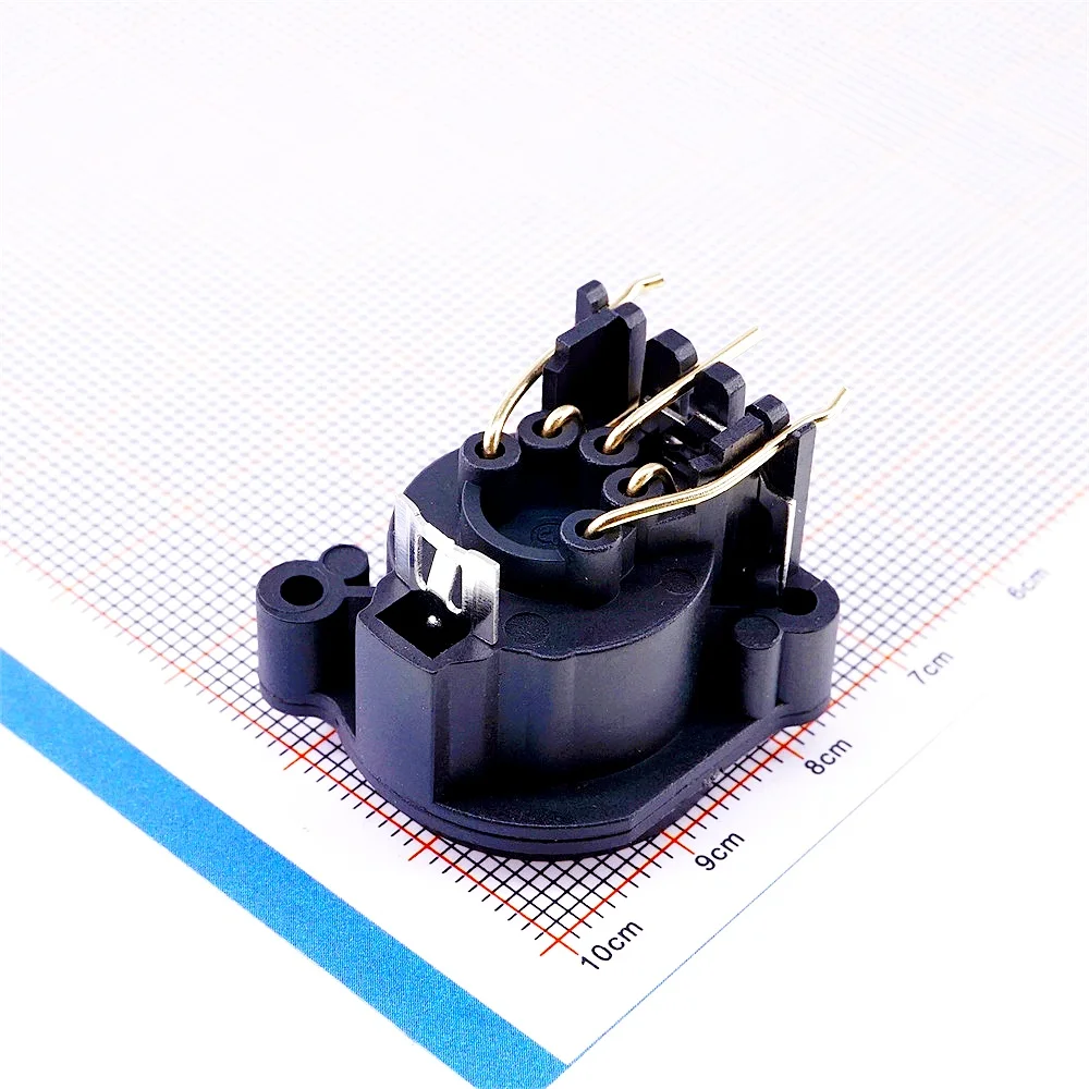 2 10 pcs XLR Socket 5 pin Female Receptacle Latch Lock / Plug Right Angle Solder PCB 90 Degree through Holes Panel Mount