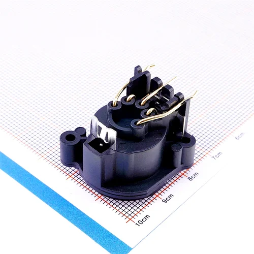 Imagen 2 del producto 2 10 Uds XLR enchufe 5 pines hembra receptáculo pestillo bloqueo/enchufe ángulo recto soldadura PCB 90 grados a través de agujeros montaje en Panel
