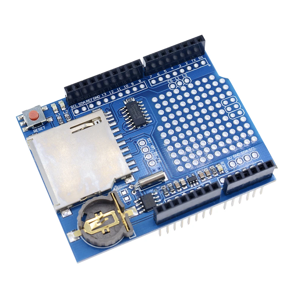 Data Logger V1.0 For Arduino SD Card Hot Data Logging Shield Slot One Data Logging Shield CR1220 3V Not Included