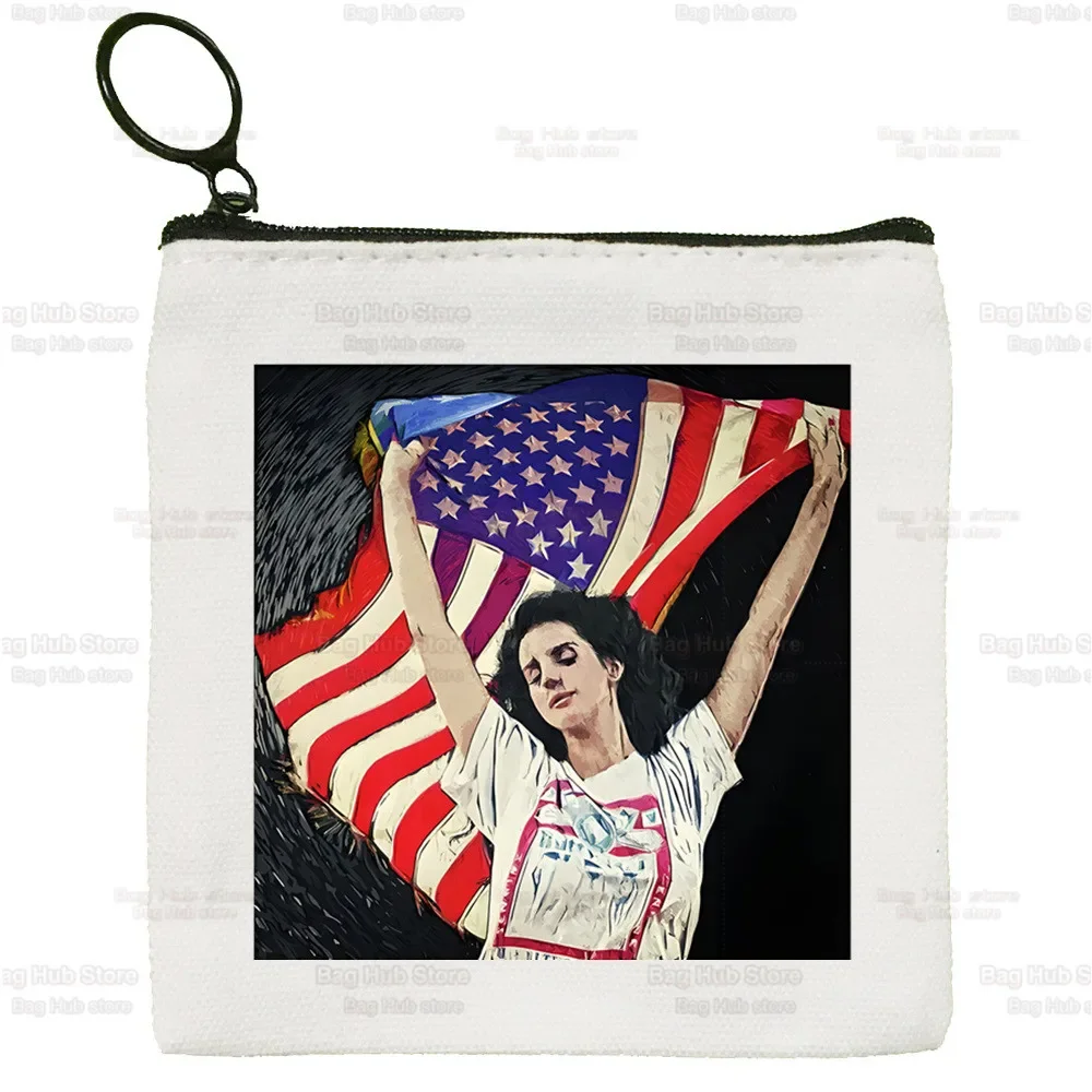 Lana Del Rey Pure White Canvas Bag, Singer Fans Just for Life, Zipper Bag, Coin Bag, Clutch Bag