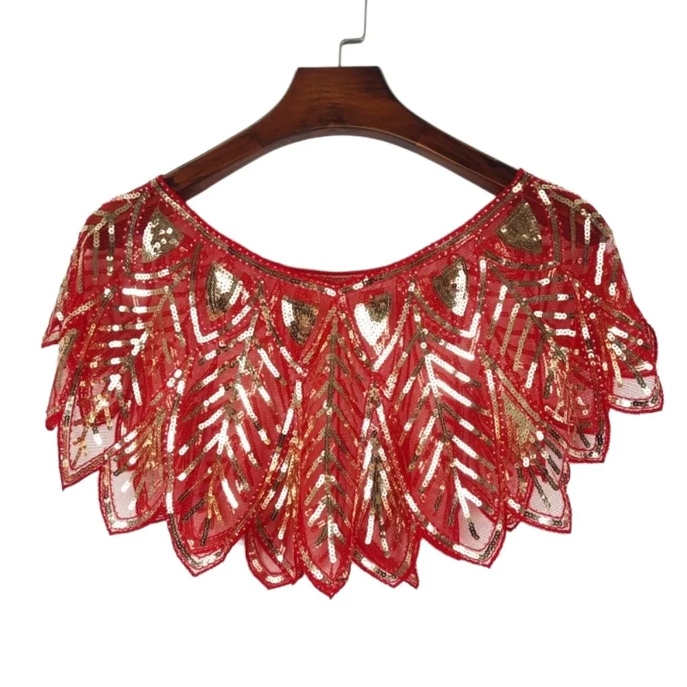 

Elegant Glitter Sequins Shawl Sleeveless V-Neck Evening Cape Sparkling Short Cover Party Shawl Girl