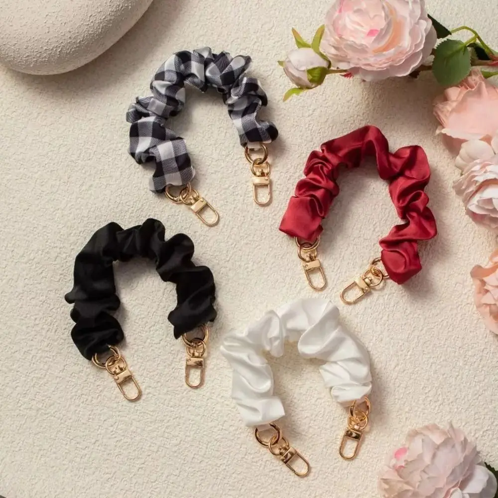 

Портативный мягкий атласный шелковый ремешок для мобильного телефона с защитой от потери, эластичная цепочка для телефона, короткая съемная цепочка на запястье