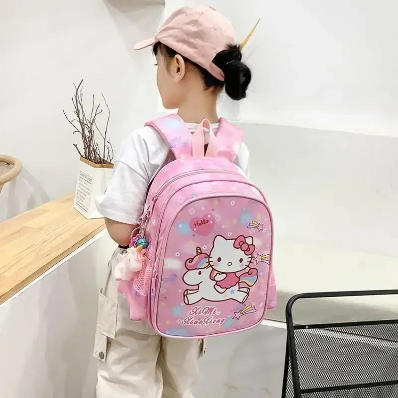 Sanrio Hello Kitty School Backpack for Girl Primary Students Grades 1-6 Large Capacity Cute School Bag Luxury Designer Handbag