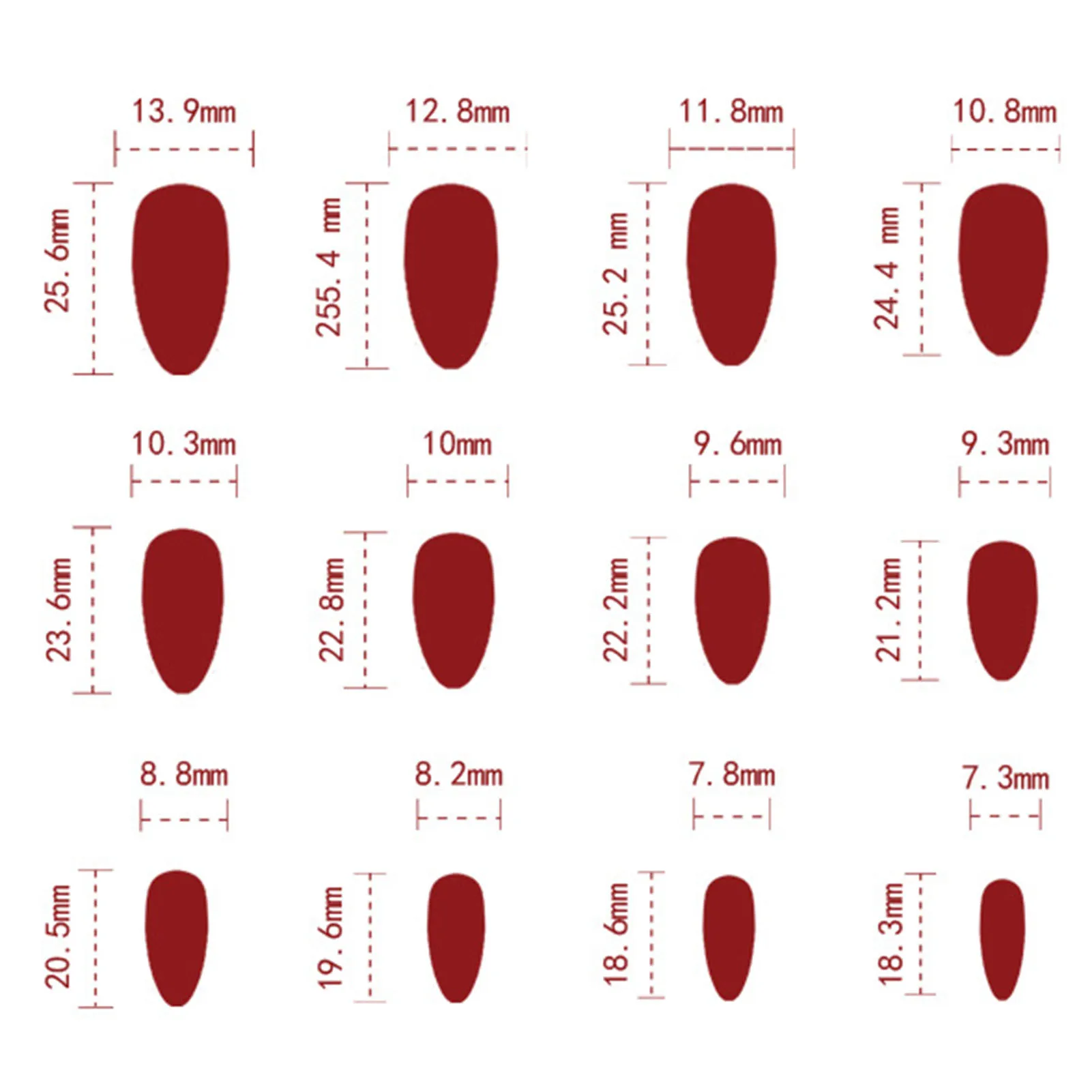 Wijn Rode Amandel Nep Nagels Vrouwen Valentijnsdag Charme Manicure 24 Stuks Nieuwjaar Party Druk Op Nagels Strik Gedrukt nagels Art