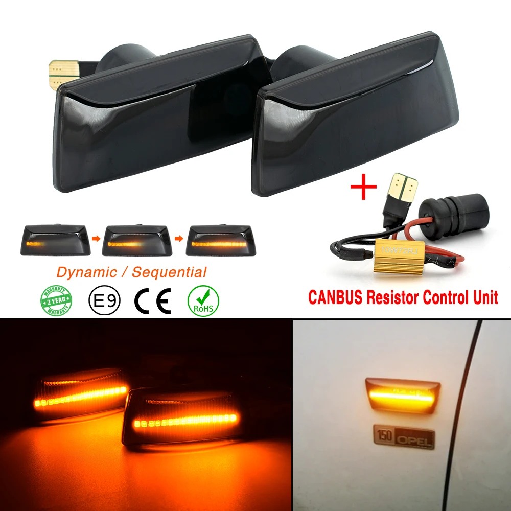 2pcs Dynamic Side Indicator LED Repeater Turn Signal Marker Light Lamp For Opel Adam Astra H GTC VXR Corsa D For Holden Barina