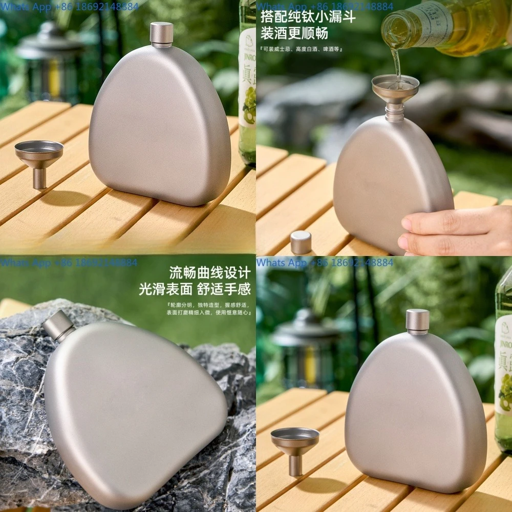 

Portable Pure Titanium Flask for Liquor Sake Premium Titanium Alloy Travel Bottle for Men