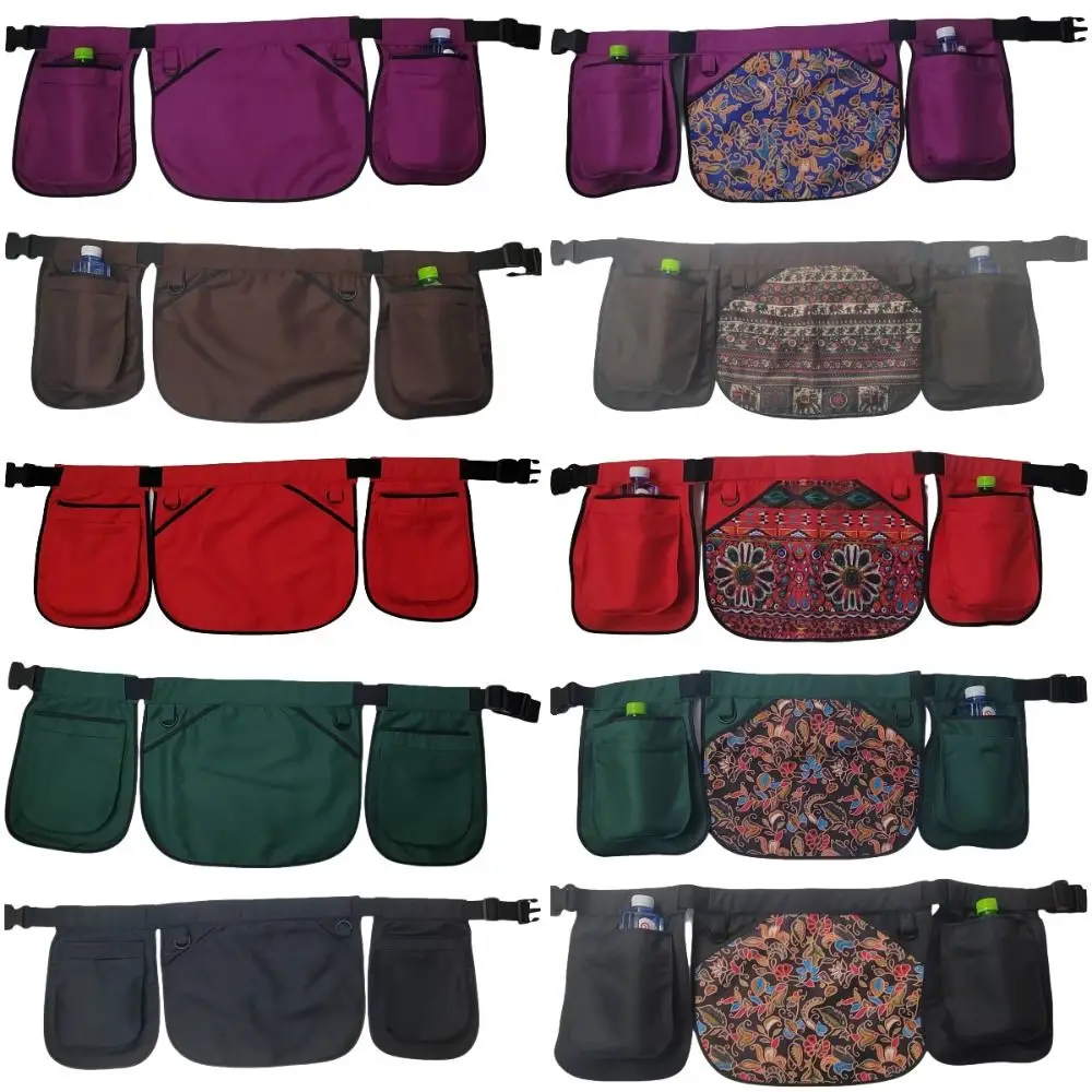 Ethnic Pattern Portable Waist Bag Large-capacity Oil-resistant Multi-Function Tool Pouch Waterproof Polyester