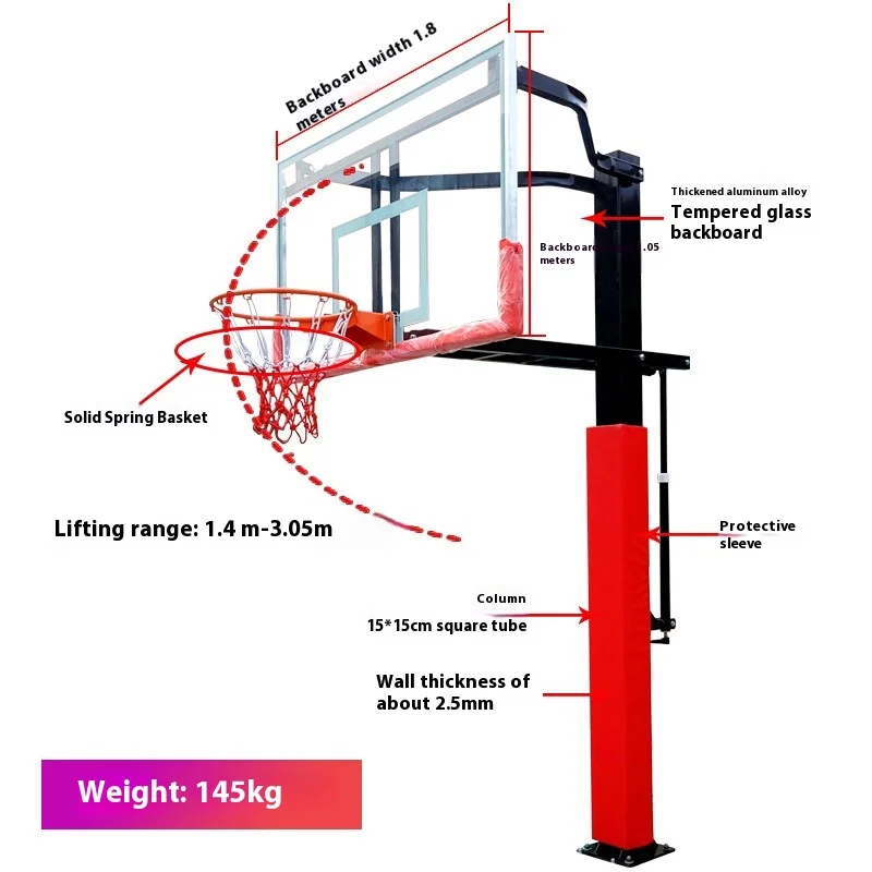 ينتج المصنع الاحترافي الأكثر مبيعًا مواد خارجية عالية الجودة لأطواق كرة السلة للبالغين