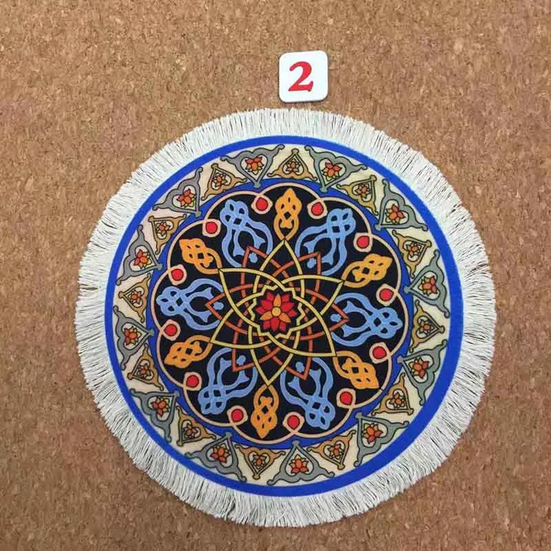 

Round Persian carpet design, mouse pad, high-quality desktop decoration, rubber durable and washable
