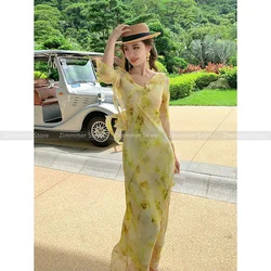 French high-end temperament irregular one-shoulder lace collar waist long-sleeved sexy dress