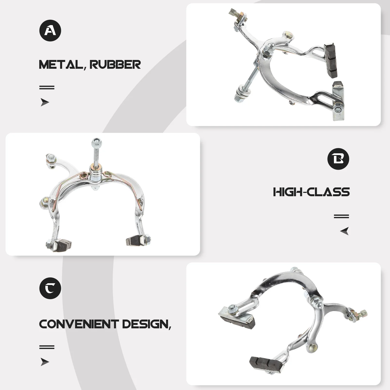 2pcs Bicycle Calipers Rubber Metal Material Enhanced Braking Wear-Resistant Mountain Bike Brake Blocks Professional Cycling