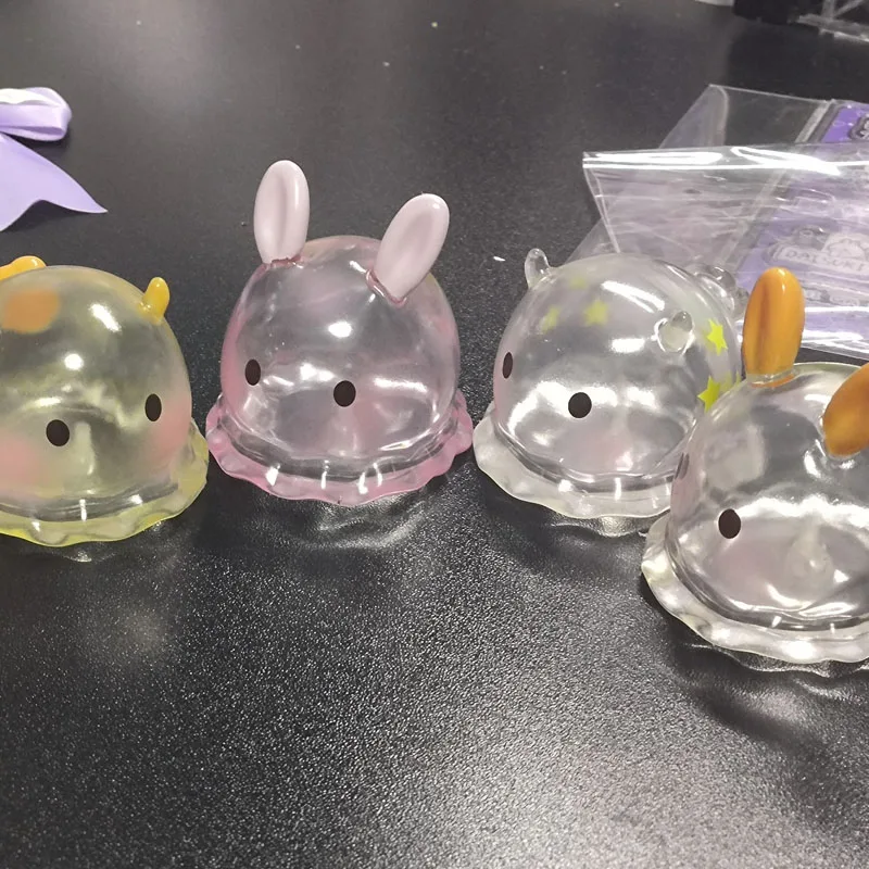 Colorful Transparent Cute Manatee Sea Cows Animal Model Ornaments Twisted Eggs Gachapon Toys Japan Original AMUSE Gashapon