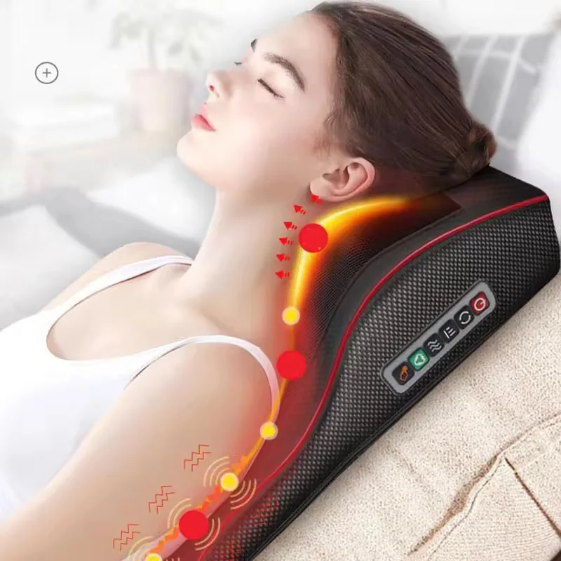 

Electric Massage Neck Pillow Shiatsu Head Cervical airbag Ttraction Body Back Waist Massager Car with Heating Vibrating Massage