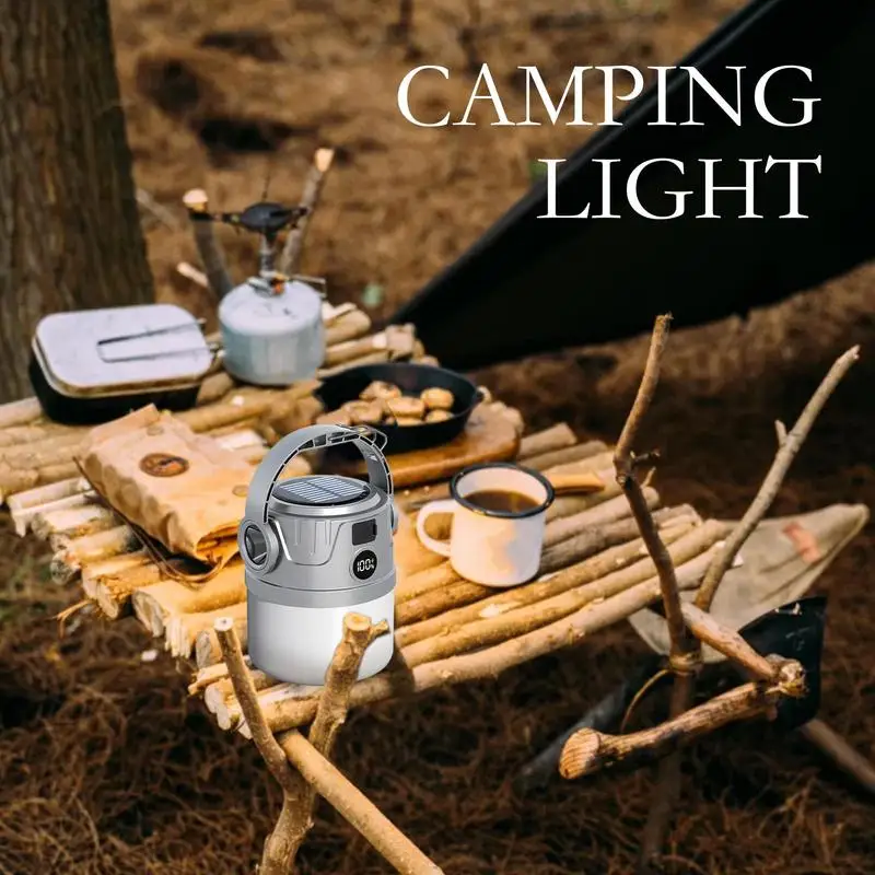 Camping Lantern USB Rechargeable Led Solar Lamps Foldable Compact Multifunctional Lights for Outdoor Hiking Night Working