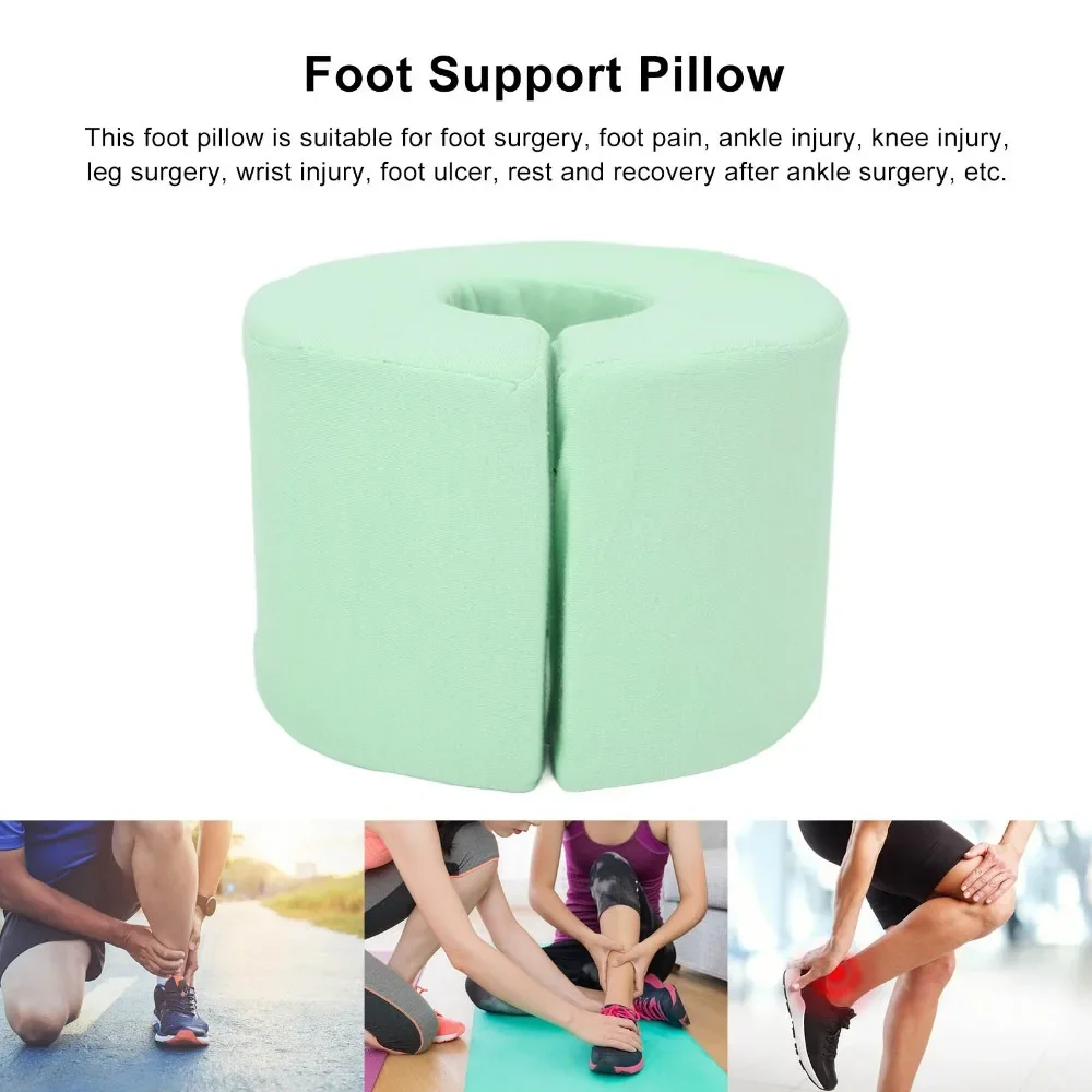 Foot Elevation Pillow Pain Pressure Relief Promote Recovery Detachable Washable Cover Ankle Heel Elevator for Foot Ankle Green