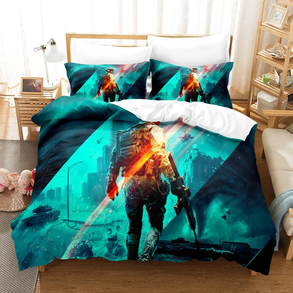 3D Printed Battlefield 2042 Bedding Set Pillowcase Duvet Cover Double Twin Full Queen King Adult Kids Bedclothes Quilt Cover