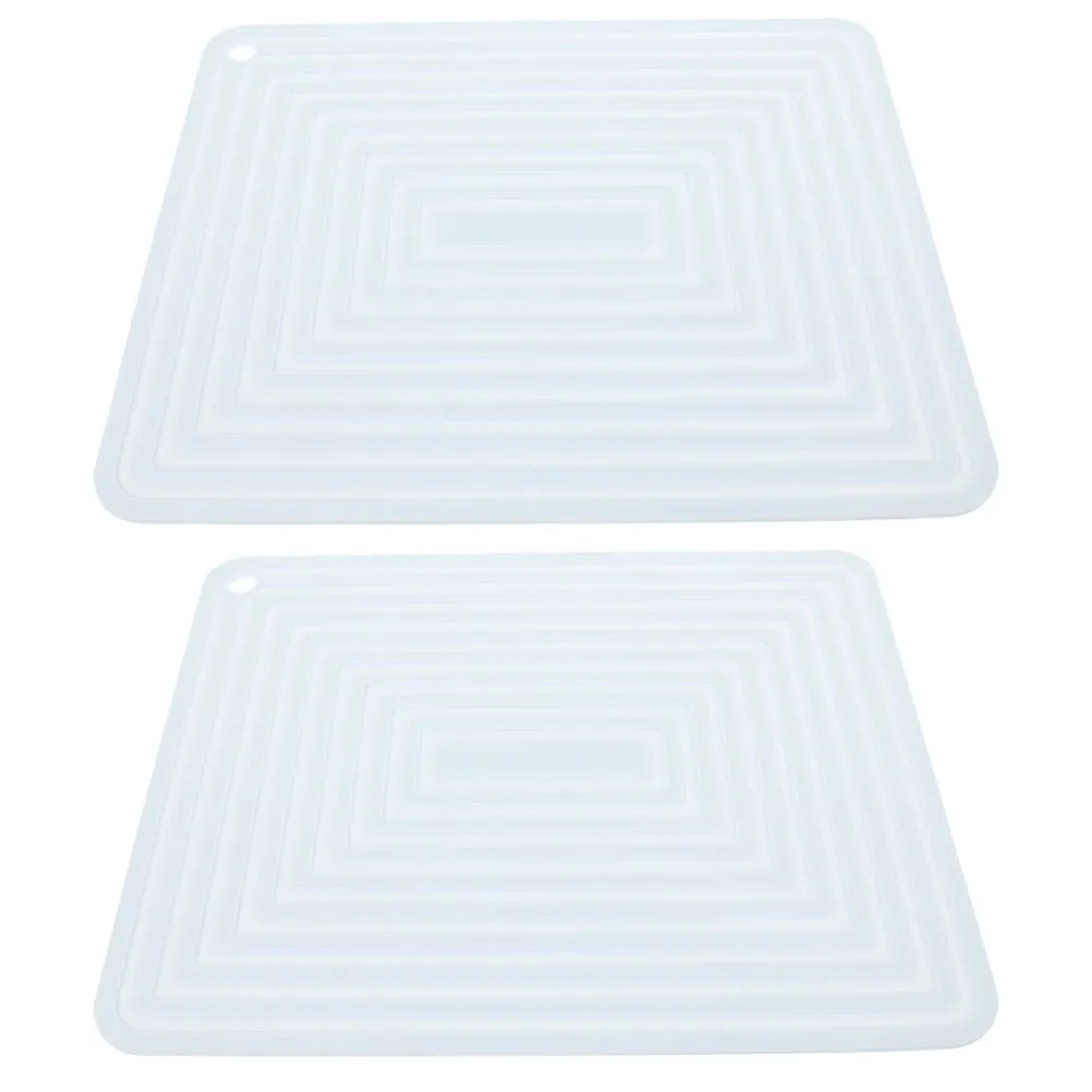

2 Pcs Hot Pan Mat Pot Holders Silicone Trivets Pads Heat-resistant Household Cup Mats Pots