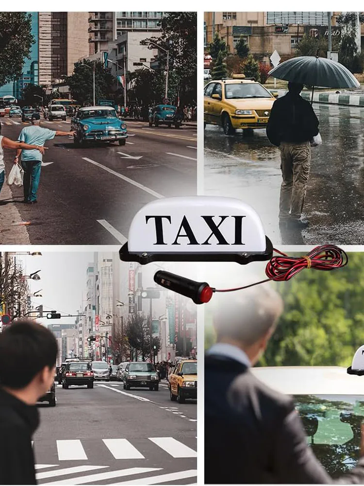 12V Taxi Top Light LED Roof Sign With Magnetic Base White Taxi Dome Light Waterproof Super Bright 4 Colors Choice view 2