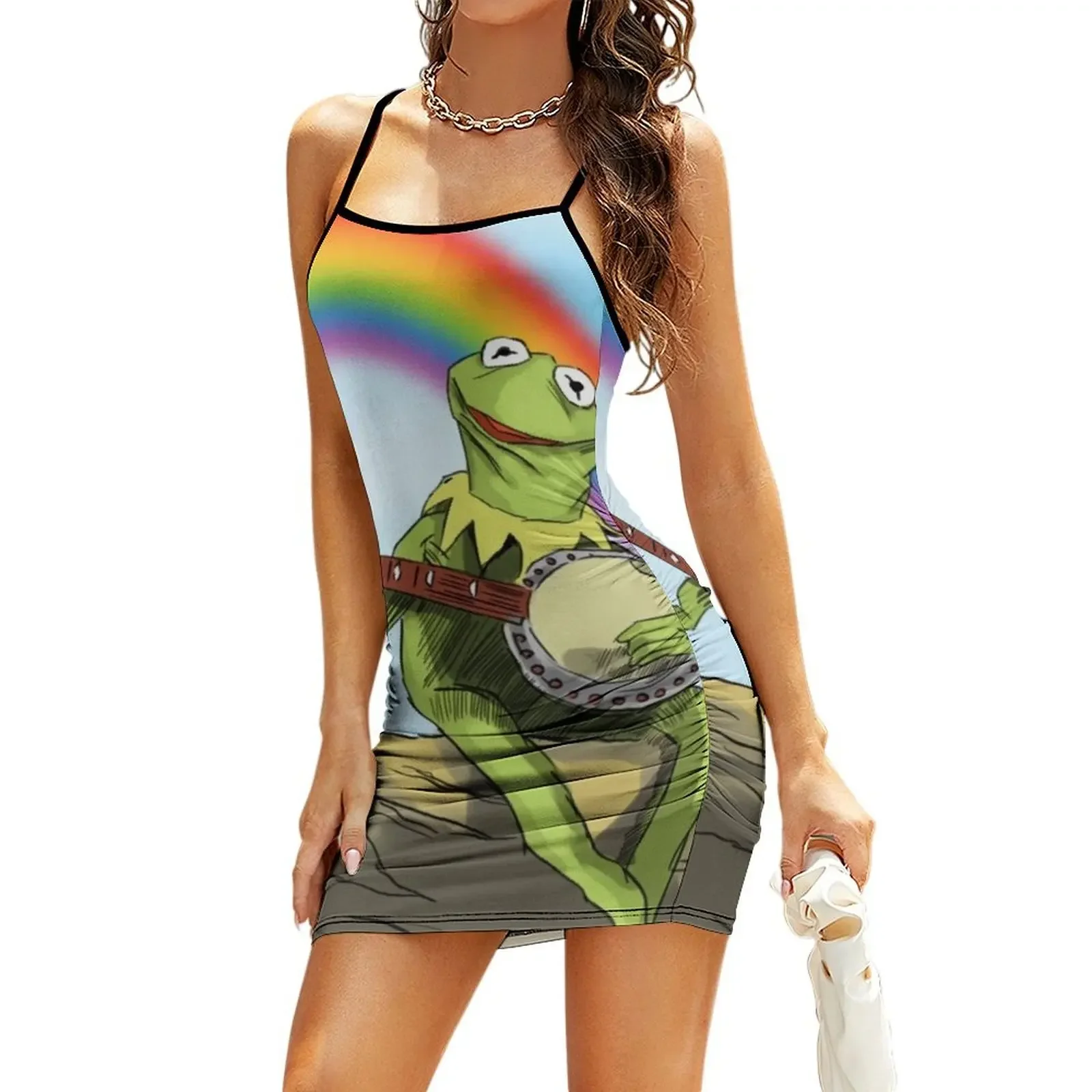 

The Muppets Rainbow Kermit 2 Sling Dress ceremony dresses dress for women clothes for woman prom dress