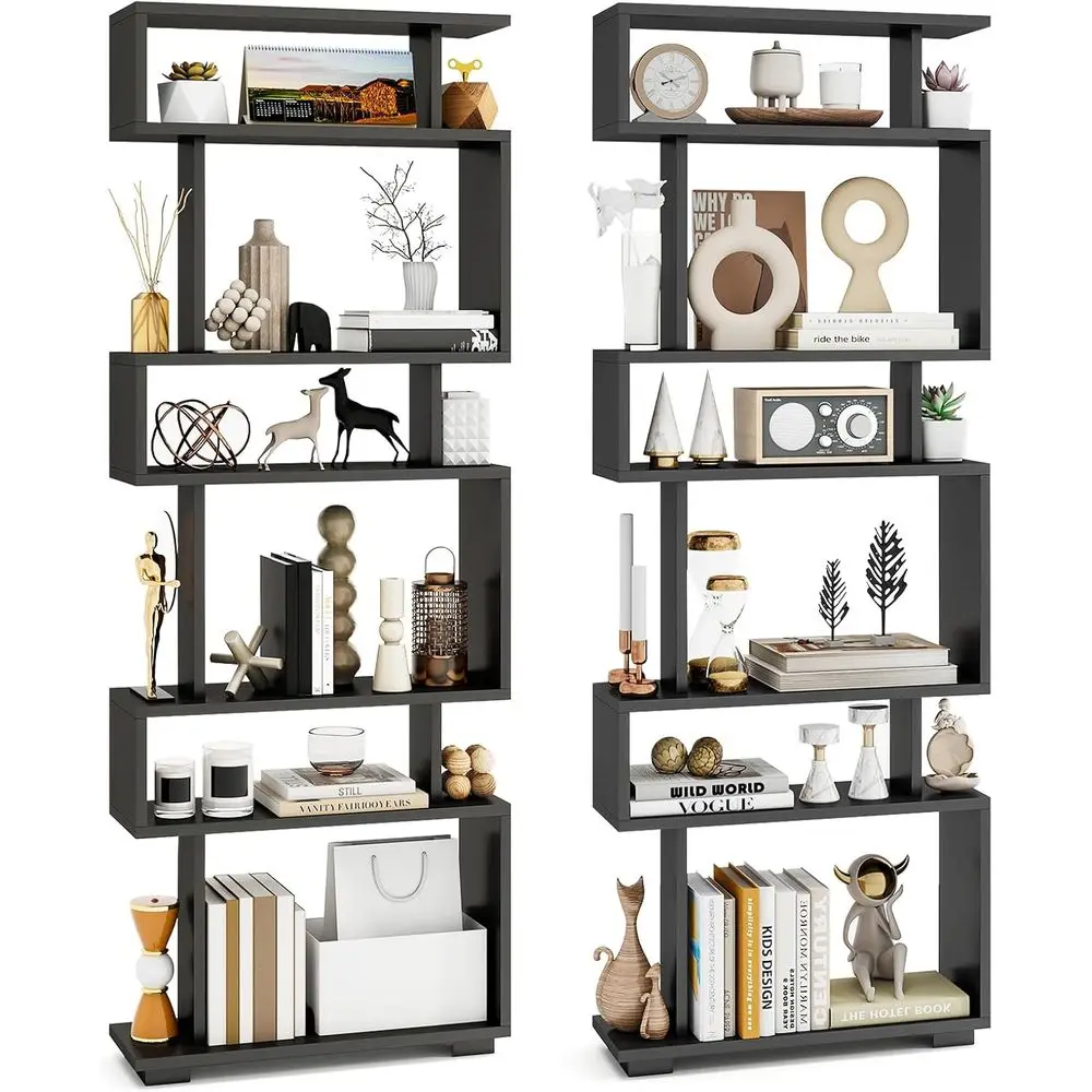 kula 6-Tier S Shaped Bookcase, 64