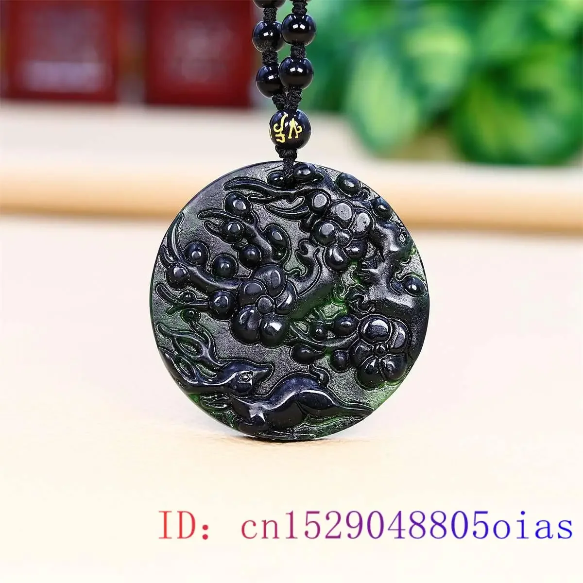 Jade Deer Pendant Necklace Gift Gemstone Charm Natural Man Amulet Charms Jewelry Gemstones Fashion Black Luxury Pendants