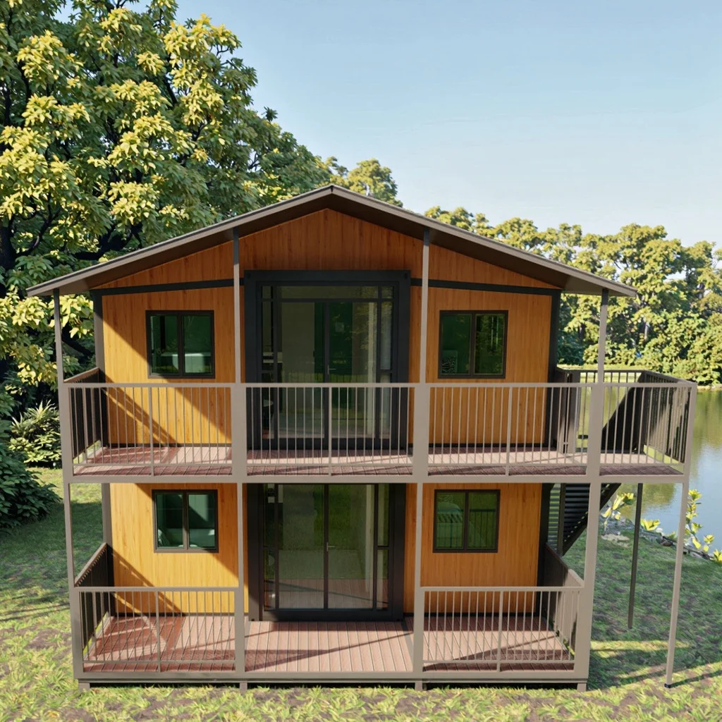 سطح مزدوج 20ft شحن حاوية جاهزة منزل قابل للتوسيع للبيع ضوء الصلب للطي الجاهزة فيلا منزلية 4 غرفة نوم #4