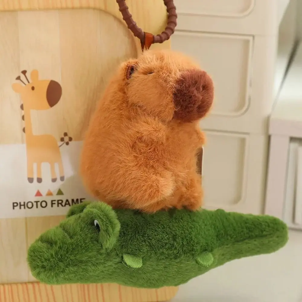 Bag Accessories Stay Wire Capybara Plush Pendant Goose Crocodile Capybara Plush Keychain Funny Kawaii Capybara Plush Doll Girls