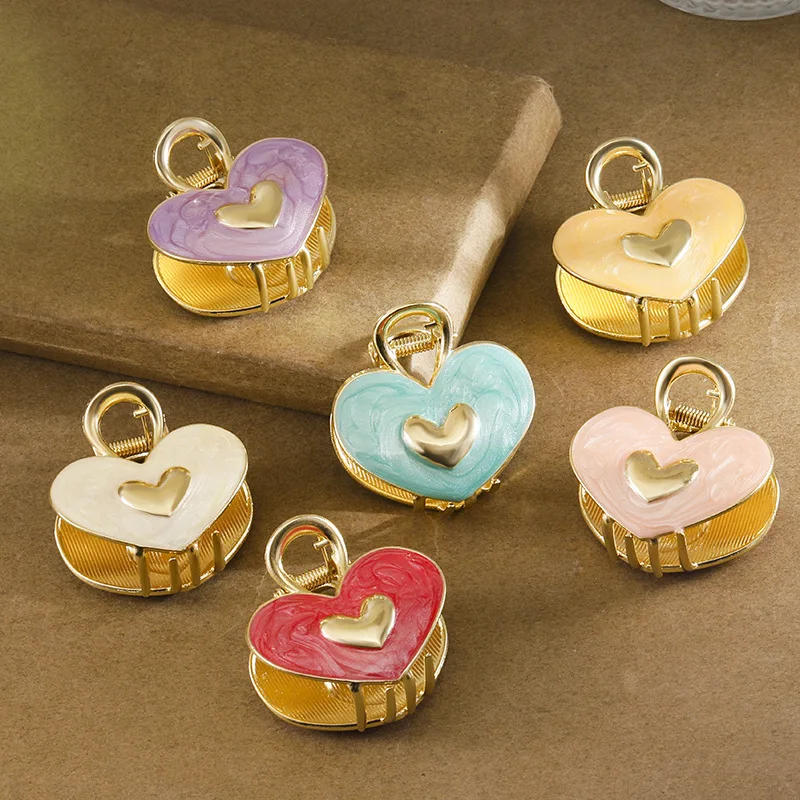 

YWYHJ Brilliant Colorful Flowers Series 3 Hair Claw French Style Retro Art Alloy Hair Claw Clips Hair Accessories for Women Girl