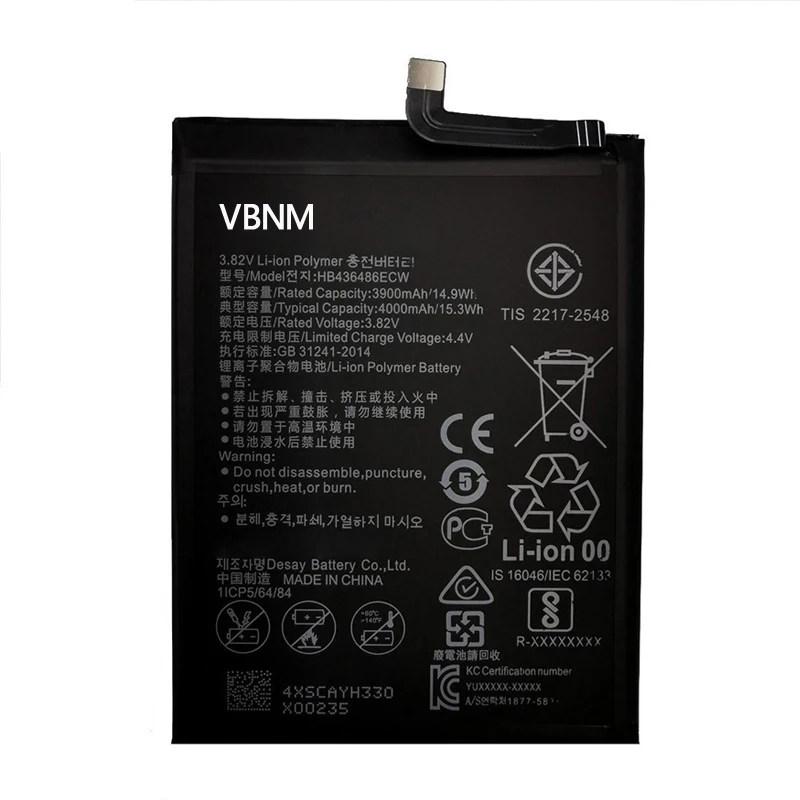 Batería de Reemplazo HB436486ECW para Huawei Mate10/10 Pro / Mate 20/P20 Pro / Honor view20 4000mAh Baterías Herramientas 3