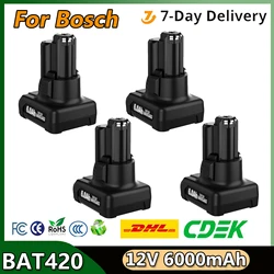 For Bosch BAT420 Replacement Battery 12V 6000mAh BAT412A BAT413A D-70745Gop 2607336013 2607336014 Tool Rechargeable Battery