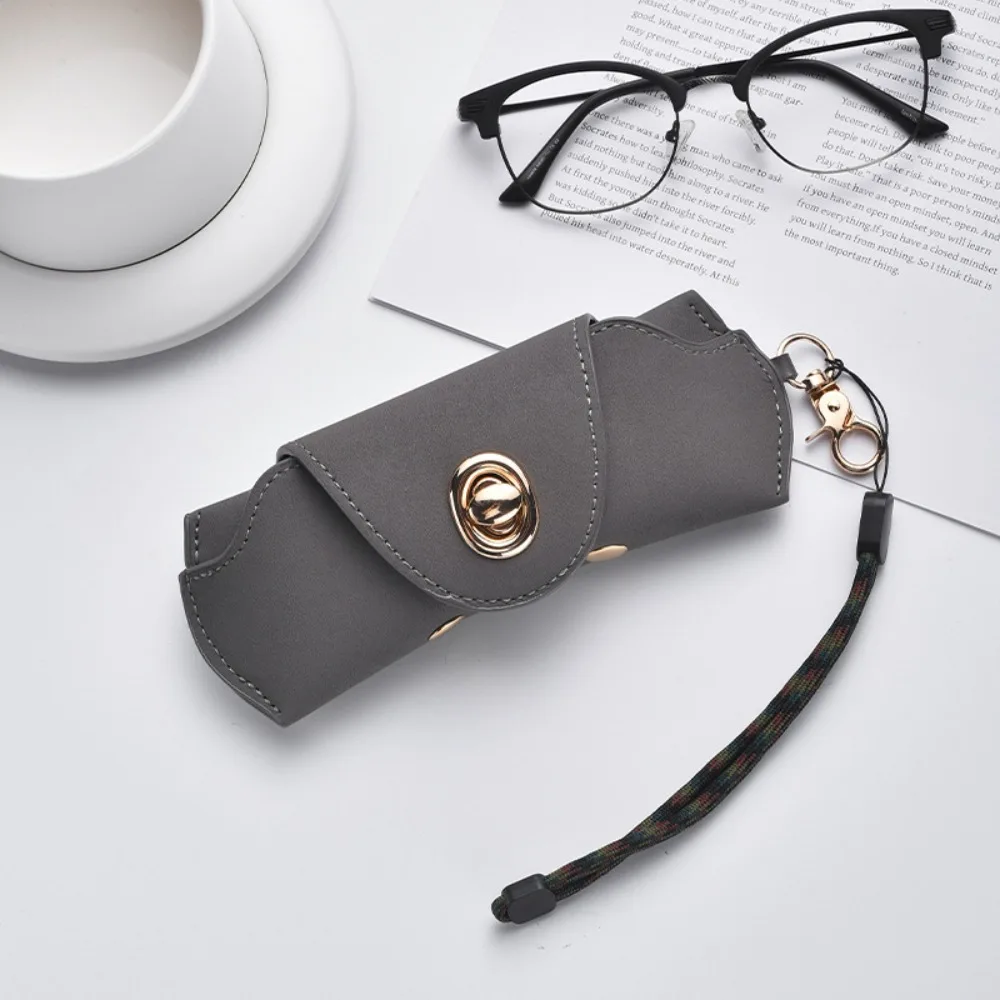 

New Suede Leather Sunglasses Case Soft Hanging Neck Sunglasses Glasses Clip Glasses Case Eyeglasses Accessories