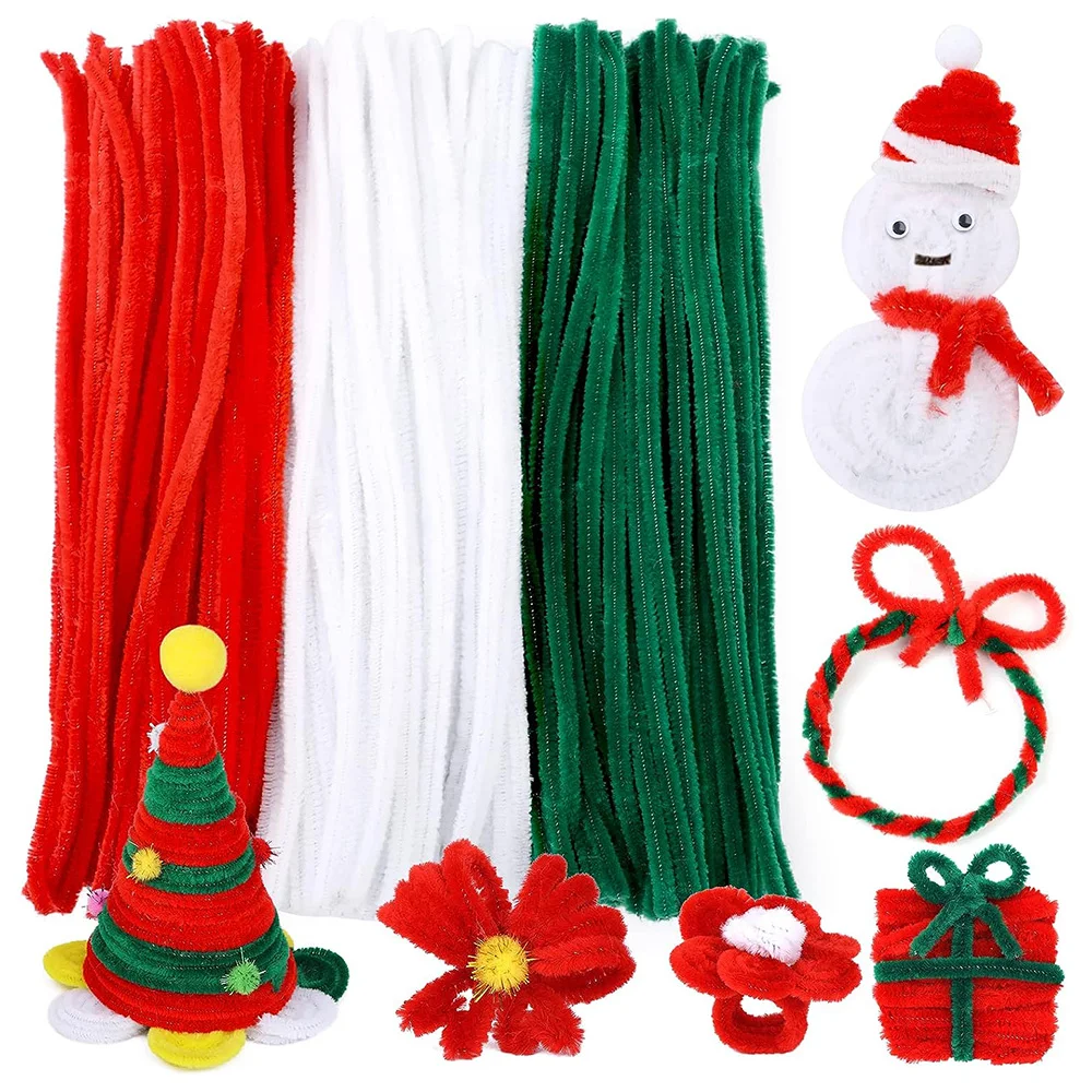 75pcs Velvet Twisted Rod Chenille Stem DIY Handcraft Children's Educational Toys Production Christmas Manual DIY Party Material