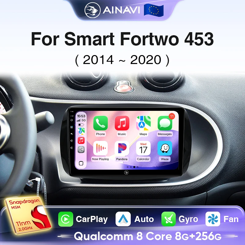 Ainavi Autoradio Per Mercedes Benz Smart Fortwo 453 2016 2017 2019 2020 Wireless Carplay Android auto Lettore Multimediale Per Auto