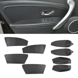 4pcs Black /Gray/ Brown Microfiber Leather Cover For Renault Fluence 2008-2016 Car Interior Door Armrest Panel Trim Accessories