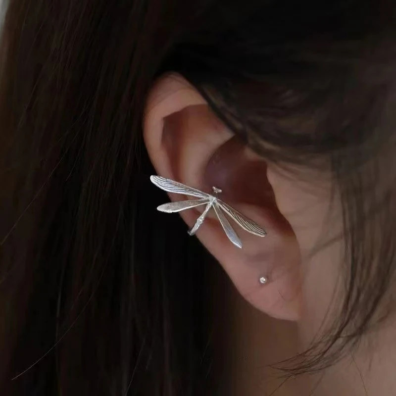 Vintage Delicate Dragonfly No Hole Ear Bone Clip Earrings For Women New Fashion Jewelry Party Gift