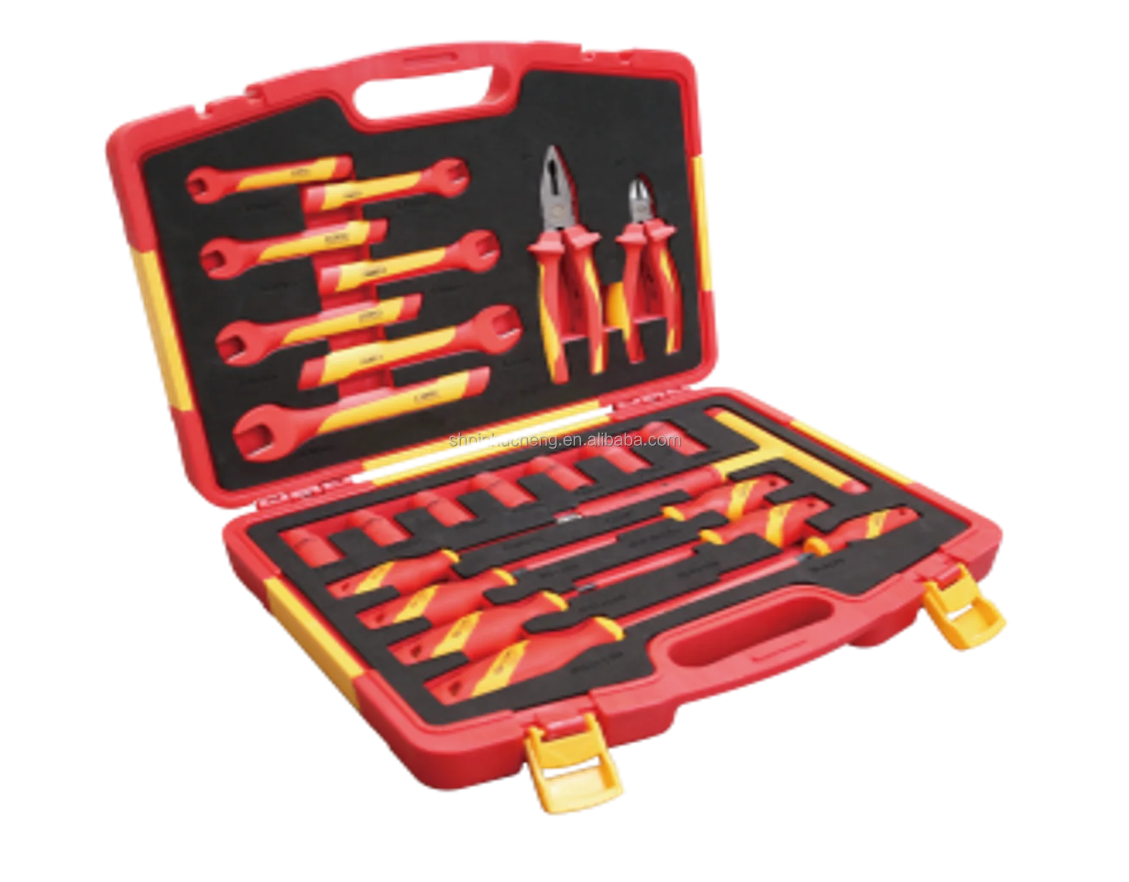 24PCS Insulated Open-end Wrenches VDE Insulated Screwdriver, Adjustable Wrench, Socket Set 1000V Auto Repair Tools