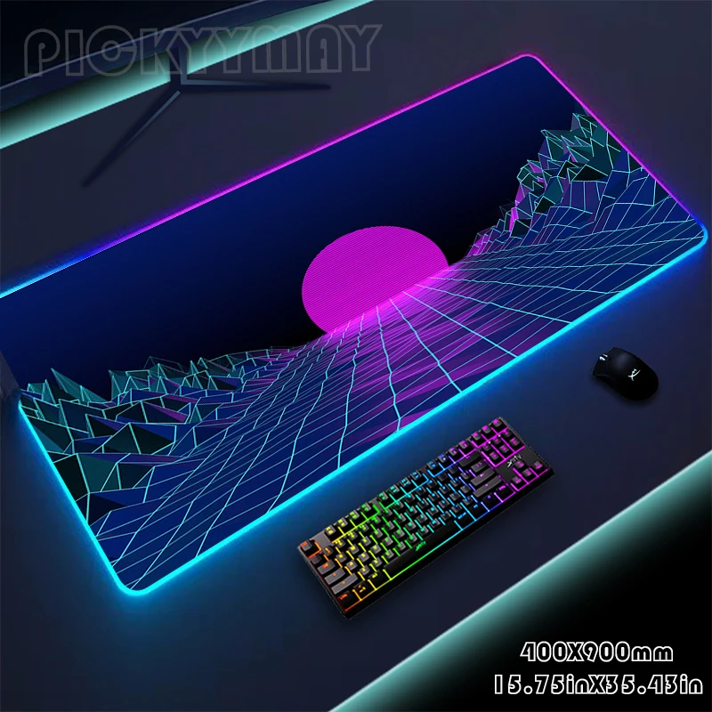 

RGB Gaming Mousepad Chromatic Mouse Mat LED Large Gamer Desk Pad XXL Keyboard Pads Luminous Desk Mat Mouse Pad Backlit