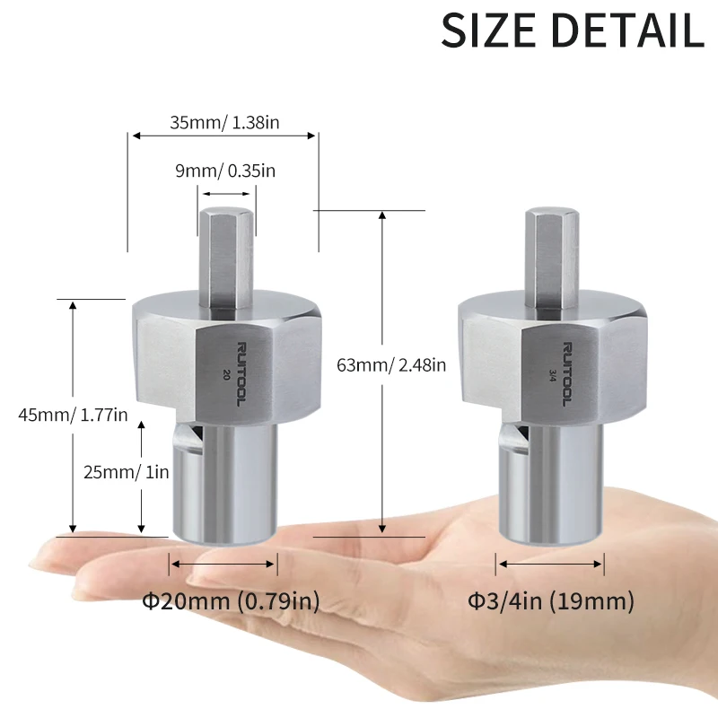 19mm / 20mm Workbench Dog Hole Chamfer Reamer Tool Hex Shank Dog Hole Shaping Trimmer Woodworking Dog Holes Polished Finish Tool