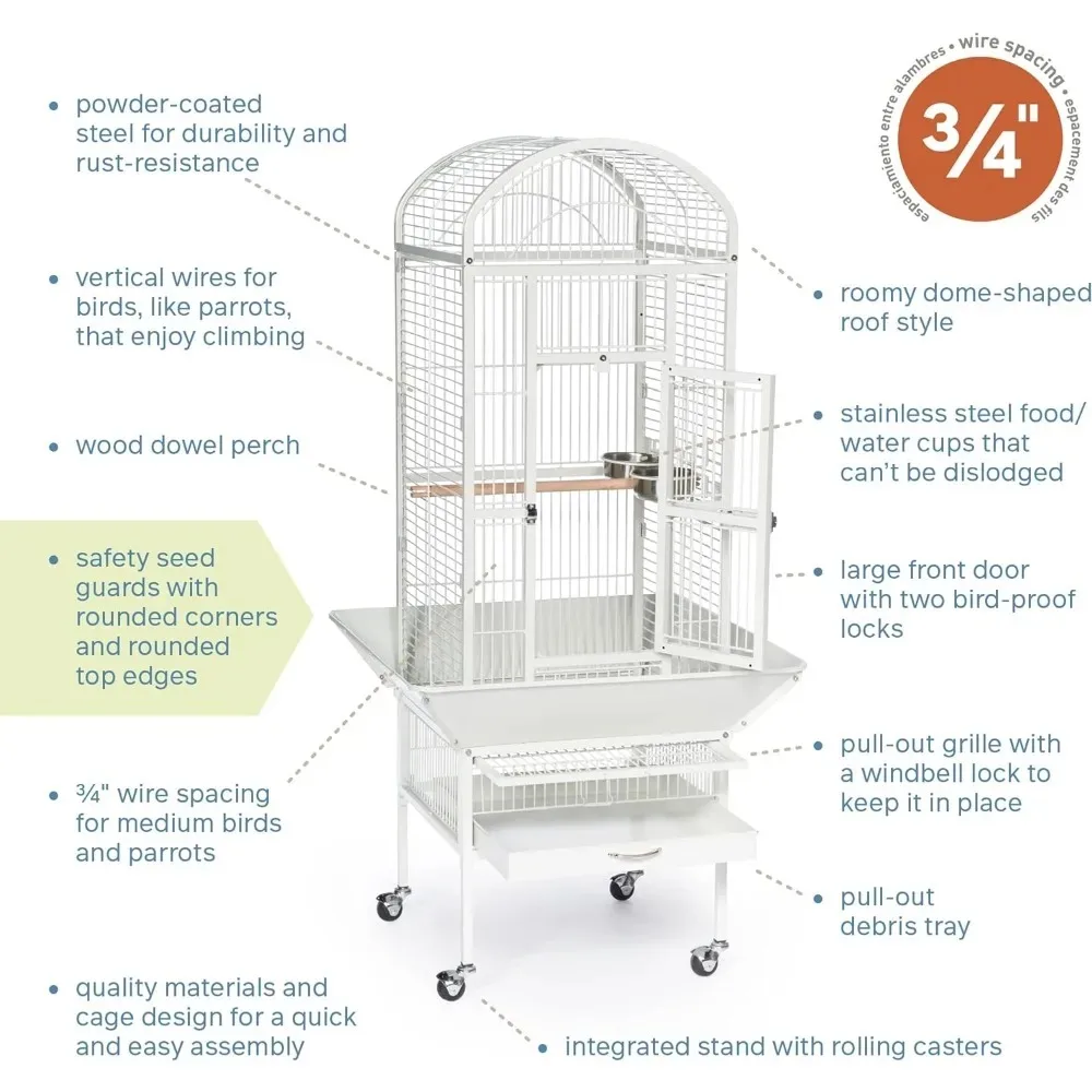 Small Cage Birds Dometop Bird Cage Chalk White Nest for Birds Cages Supplies Pet Products Home Garden