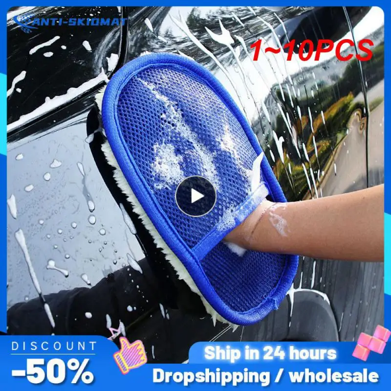 

1~10PCS Car Washing Gloves Wool Soft Washing Cleaning Glove Artificial Wool Cleaning Brush Motorcycle Washer Care Products