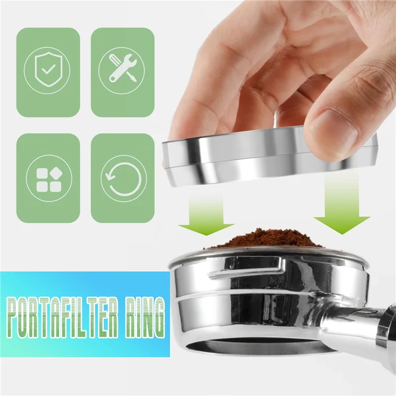 BAAN-54 مللي متر حلقة الجرعات الفولاذ المقاوم للصدأ حلقة جرعات القهوة اسبريسو الجرعات قمع القهوة Protafilter الدائري ل 54 مللي متر Portafilter