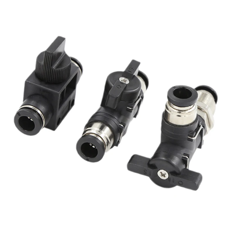BUC-6 BUL-6 8 10 12 HVFF-4 Black Pneumatic Quick Coupling Manual Valve Steering Switch Manual Ball Valve Air Hose 4 6 8 10 12mm