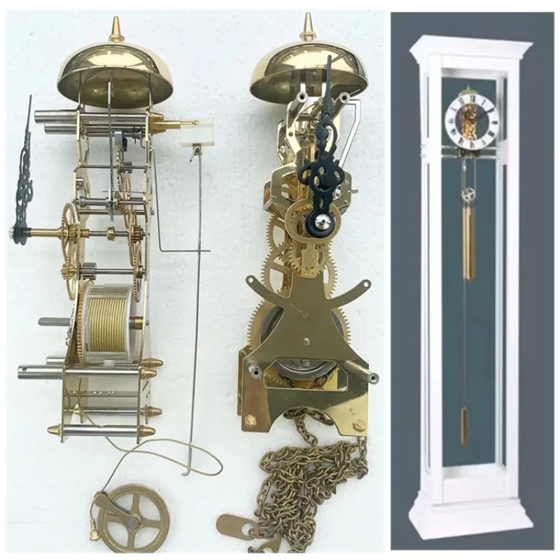 Mechanical pull rope Heavy hammer zipper Perspective floor clock All copper movement Ringing clock Perspective clock 106