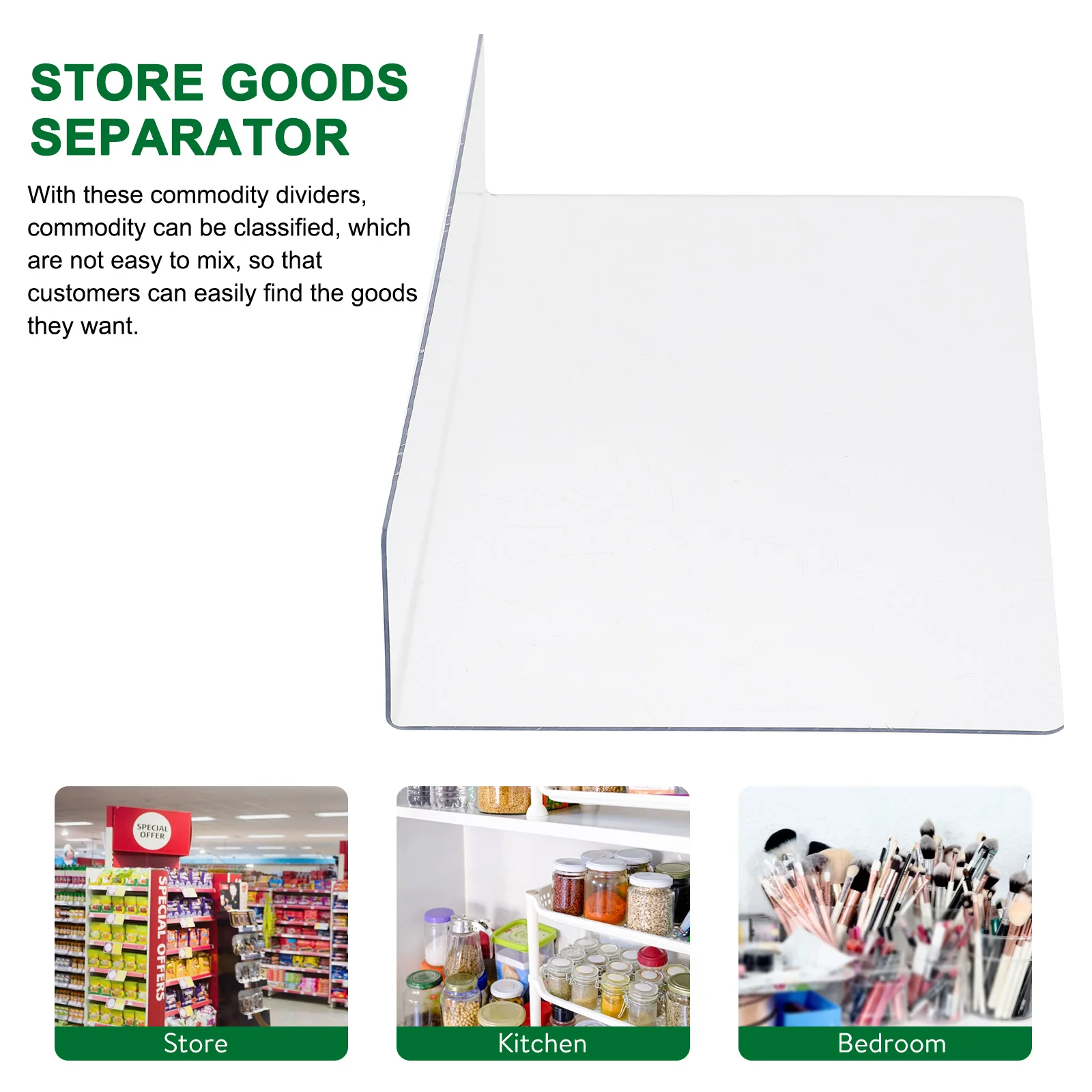 

10pcs Shelf Divider Transparent L Shaped Rack Separator Storage ganizer Goods Classification Board Plastic Side
