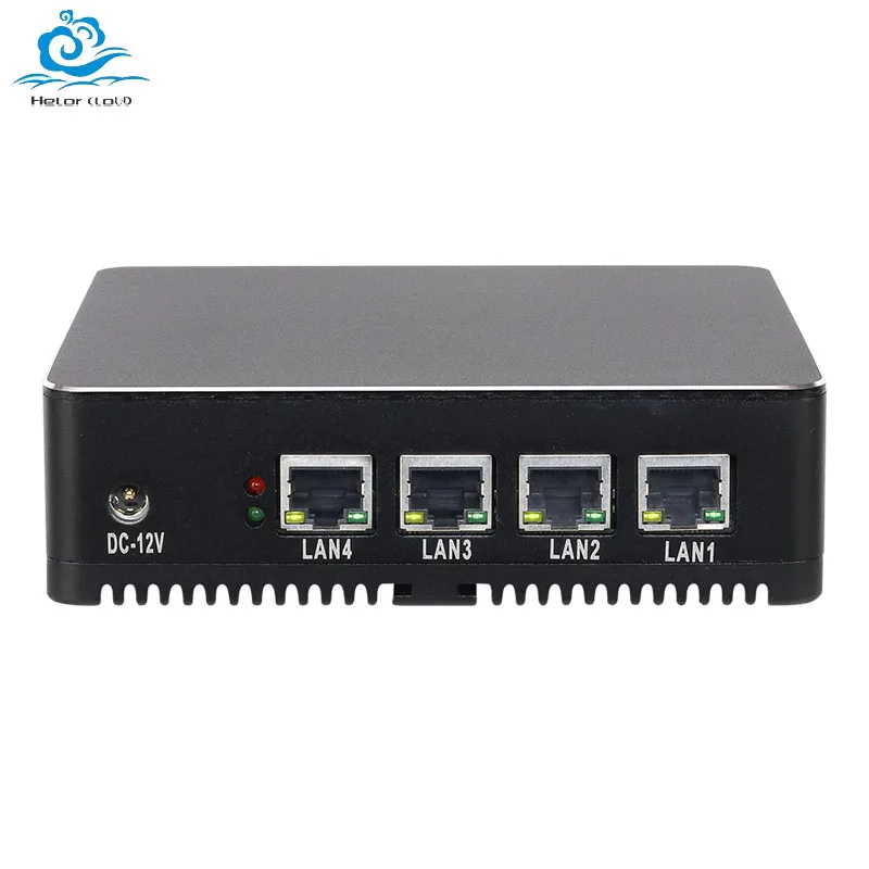 Helorpc-Mini PC Industrial com Inter Celeron N2830, Suporta Windows 10, 11, Linux, 2x USB, VGA, Computador Desktop HDMI, 4LAN