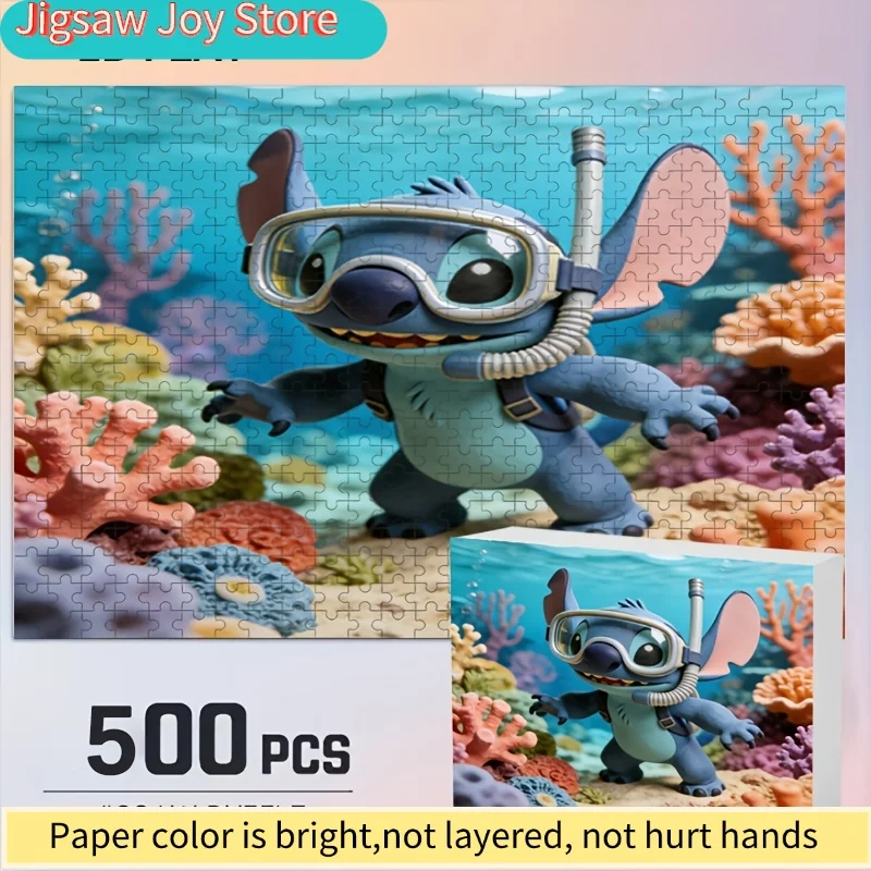 

2D Flat, Disney Stitch and Mickey Mouse Home Decor Print, 2D Flat Puzzle, Disney, Brain Teaser for Adults, Gift for Loved Ones