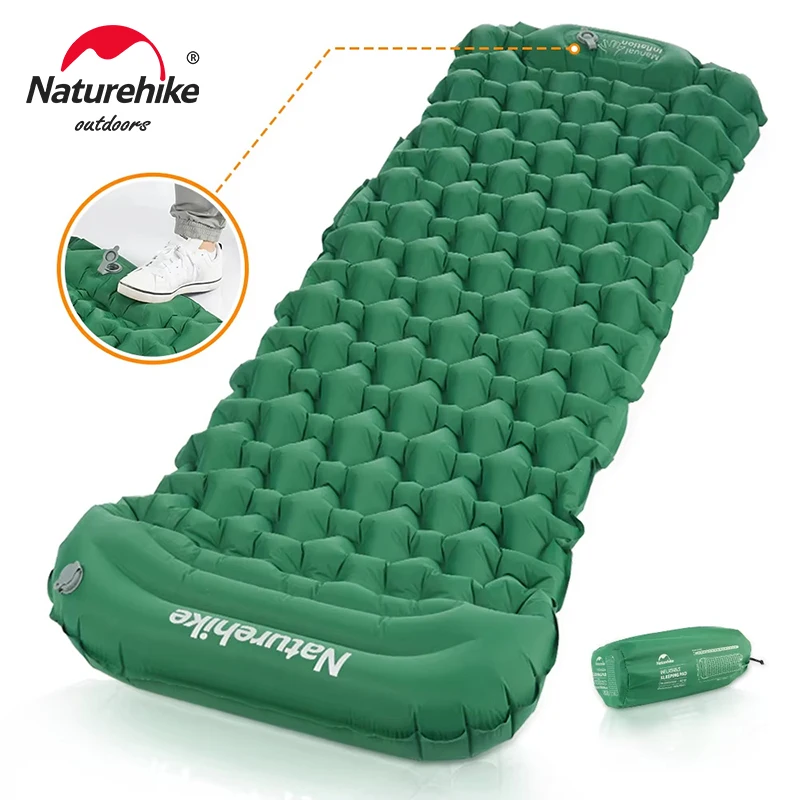 Naturehike FC12 Inflatable Mattress Press Pump 40D Nylon Camping Mat Ultralight Outdoor Hiking Sleeping Pad Air Bed With Pillow