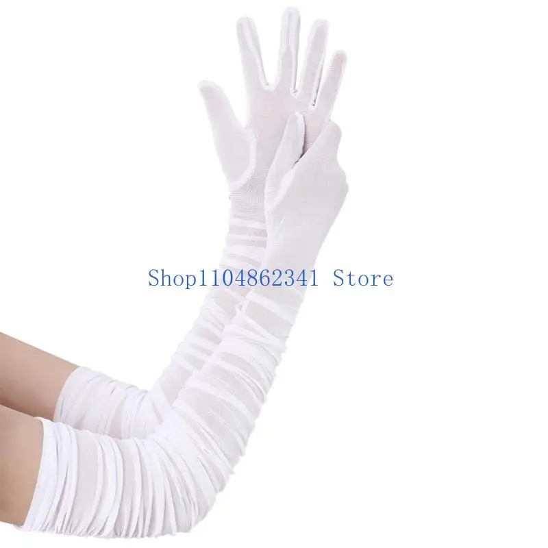 5ASD طية مقاومة قفازات طويلة الشبكات طويلة الأزياء الرجع