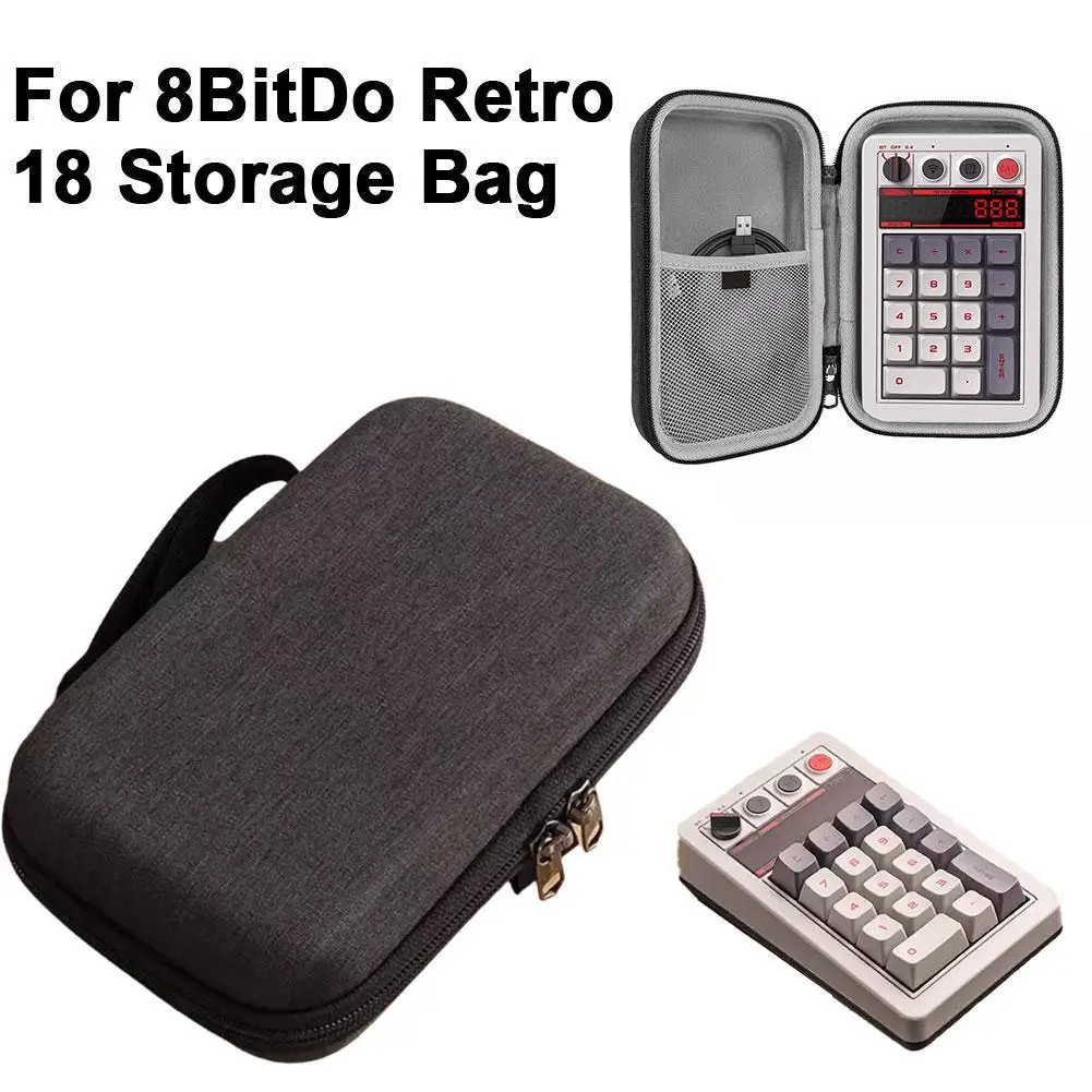 Bolsa de almacenamiento portátil para 8bitdo Retro 18, EVA dura, anticaída, impermeable, resistente al desgaste, puede almacenar Cable de datos, ratón pequeño